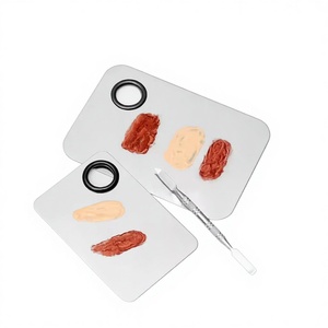 Wholesale Stainless Steel <strong>Makeup</strong> Palette - Cosmetic Mixing Tray with Spatula for Mixing Foundation Plastic Spatula Tool - Product Image 3