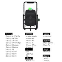 Chargeur de téléphone moto sans fil 15W avec support de téléphone en aluminium