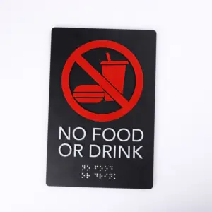 No food No Drink notice sign Wayfinding signage sigan ada restroom signage