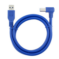 Cable USB 3.0 Utech de 90 Grados, 3 pies (1 m), Macho B a Macho B, Trenzado de PVC, para Impresora, Monitor, Estación de Acoplamiento, Disco Duro Externo