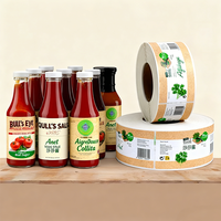 Autocollant personnalisé en vinyle imperméable pour emballage de bouteilles de sauce piquante, ketchup, BBQ, chili, miel, pour bouteilles en plastique