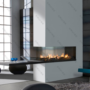 Caminetto <span class=keywords><strong>a</strong></span> <span class=keywords><strong>Gas</strong></span> Decorativo Lineare per Interni CRUISE con <span class=keywords><strong>Inserto</strong></span> in Vetro Trasparente <span class=keywords><strong>a</strong></span> Tre Lati per Hotel - Product Image 3
