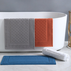 LOGO personnalisé hôtel luxe très absorbant antidérapant 100% coton salle de bain serviette de pied Jacquard <span class=keywords><strong>tapis</strong></span> de bain <span class=keywords><strong>tapis</strong></span> de salle de bain <span class=keywords><strong>tapis</strong></span> de bain - Product Image 2