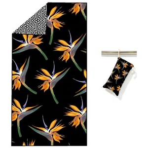 Serviette de plage légère en microfibre sans sable serviettes compactes minces absorbantes à séchage rapide grande serviette de voyage facile à emballer pour les vacances - Product Image 4