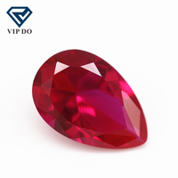 3*5mm-10*14mm taille de poire à facettes 5 # pierres précieuses en vrac en corindon de rubis synthétique en forme de poire 5 # pierres précieuses en corindon de rubis rouge saphir