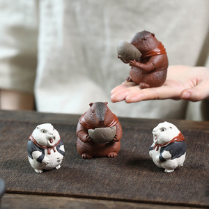 Yixing Zisha <b>Tea</b> Pet Groundhog Ornament Handmade Clay <b>Tea</b> Accessory For <b>Tea</b> <b>Set</b> Decor - Product Image 2