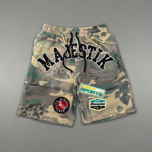 Custom Men's <b>Camouflage</b> Pattern Mid-Waist Drawstring <b>Shorts</b> Patches Breathable Quick Dry Street Style Polyester/Cotton Sport - Product Image 1