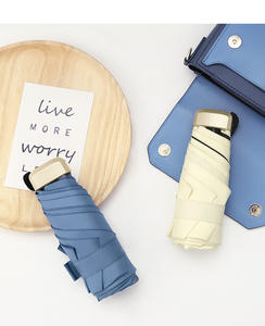 <span class=keywords><strong>Mini</strong></span> Compacto Logotipo Personalizado 5/6 Dobre Guarda-chuva Manual com Proteção UV Caso EVA Viagem Portátil para Chuva - Product Image 3