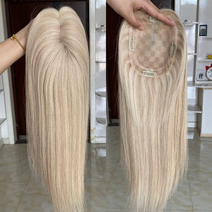Extensiones de Cabello Natural Europeo sin Pegamento, Mono Topper, Cabello Humano Virgen para Mujeres Caucásicas - Product Image 1