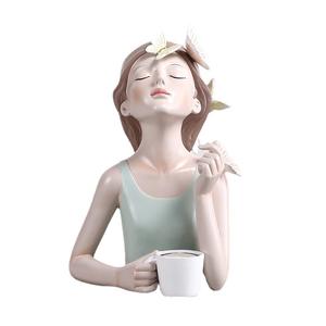 Creative Artistic Epoxy <b>Resin</b> Sculpted Figurines for Tabletop Storage Folk Art Decor for Living Room or Entrance - Product Image 5