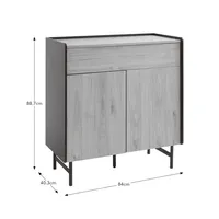 Buffet en bois naturel, armoire de rangement avec tiroir et portes doubles, pieds en métal pour salon, entrée