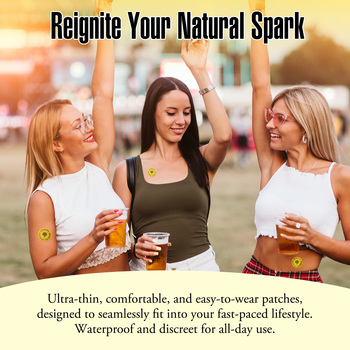 dopamine patch for focus and motivation applied on arm, belly