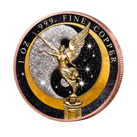 Pièce de monnaie commémorative en cuivre fin .999 de 1 oz, plaquée or, colorée, motif Aile de la Victoire, style Libertad du Mexique, pour souvenir