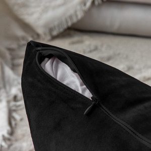 Vỏ Gối Bằng Nhung Màu Đen Hình Vuông Siêu Mềm Trang Trí Nhà Cửa Giường Sofa Giường Sofa Có Khóa Kéo - Product Image 3