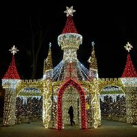 Exquisite LED-Beleuchtung Schloss aufblasbare Struktur Gebäude Ballon haus für Party Event Ornament 220V 90 LED Schneeflocke IP65