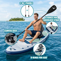 Planche à pagaie gonflable TIDETREK 350*89*15cm en PVC durable de qualité supérieure avec siège, ISUP, planche de surf ultra large