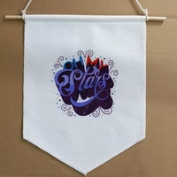 Drapeau en toile personnalisé, bannière naturelle à suspendre au mur avec cheville en bois, décoration murale DIY, peinture, collection de badges en émail