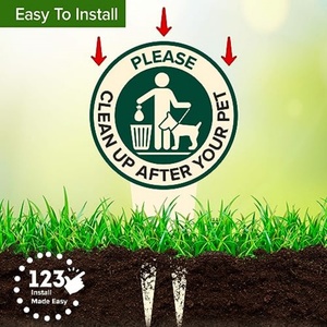 Heavy-Duty Rust-Free Aluminum Composite Sign for Indoor/Outdoor Use Please Clean Your Pet Sign Integrated <b>Ground</b> <b>Stakes</b> PP Cut - Product Image 4