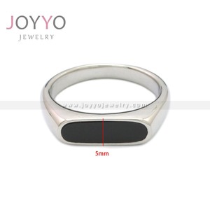 핫세일 블랙 스톤 남성 반지 기하학적 디자인 남성용 웨딩 약혼 스톤 반지 - Product Image 6