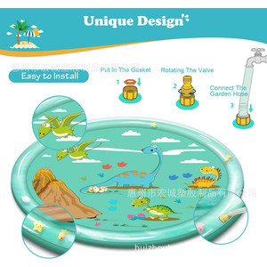 Inflatable Water Spray Mat 170Cm Round Outdoor Kids Pool Cooling Misting Game Pad - Product Image 4