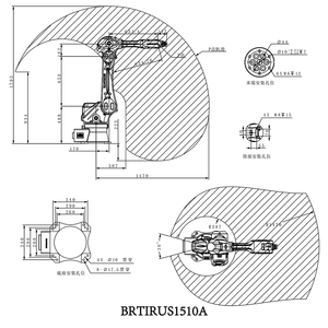 แขนหุ่นยนต์แบบประกบ BRTIRUS1510A 4 แกน สำหรับงานอุตสาหกรรมหยิบจับและวางชิ้นงาน - Product Image 3