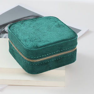 Custom Logo Portable Travel Jewelry Box <b>Small</b> Velvet Case for Ring Earring Organizer for Necklaces Home Decor Storage Box - Product Image 2
