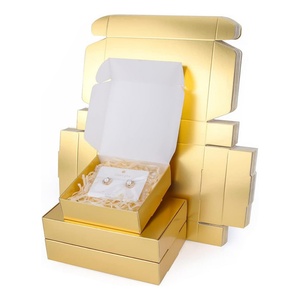 Wholesale High Quality Gold Paper Corrugated Cosmetics Shipping Packaging Gift Mailer Box With Custom Logo Paper Packaging Box - Product Image 1
