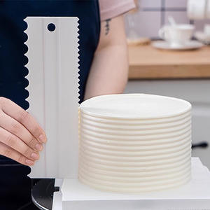 Ensemble de grattoirs en plastique, outil de pâtisserie double face, 4 pièces, pour la glace au beurre, la glaçage et la découpe de la pâte, rectangulaire, antiadhésif - Product Image 3