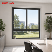 Fenêtre coulissante en aluminium à économie d'énergie, double vitrage Low-E avec joint EPDM, taille personnalisée disponible pour les projets hôteliers