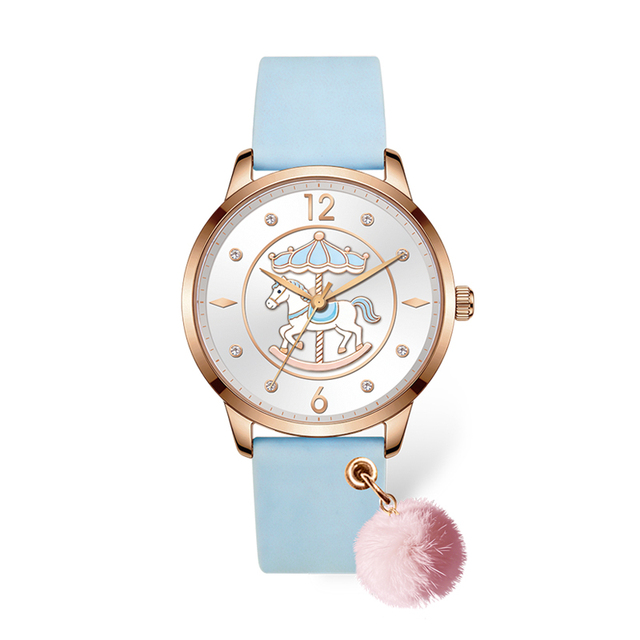 2026 Virtue Elegant Design Carousal Horse Leather Female Decorative Gift for Girl Student Oem Watches Manufacturers