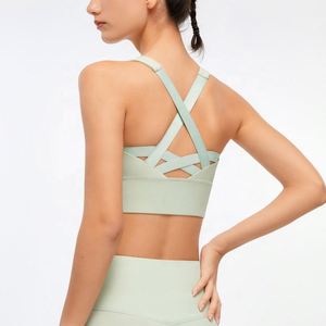 ชุดเล่นเทนนิสสไตล์ลำลองสำหรับผู้หญิงบราสายไขว้ด้านหลังโลโก้ตามสั่งสำหรับทีม yog - Product Image 3