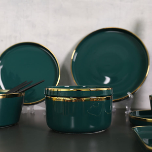 Venta Directa <span class=keywords><strong>de</strong></span> Fábrica, Tazón y Plato <span class=keywords><strong>de</strong></span> Porcelana Azul Oscuro para <span class=keywords><strong>Desayuno</strong></span>, Económicos, Duraderos y Ecológicos, Personalizables - Product Image 4