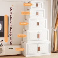 Armoire de rangement pliable sur roulettes, organisateur multi-niveaux sur pied pour collations et jouets - Boîte de rangement de style européen