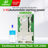 Jiabaida BMS Inteligente con BT Integrado 3S 4S 12V 60A 100A 120A 150A 200A UART con Calefacción y Conexión en Serie