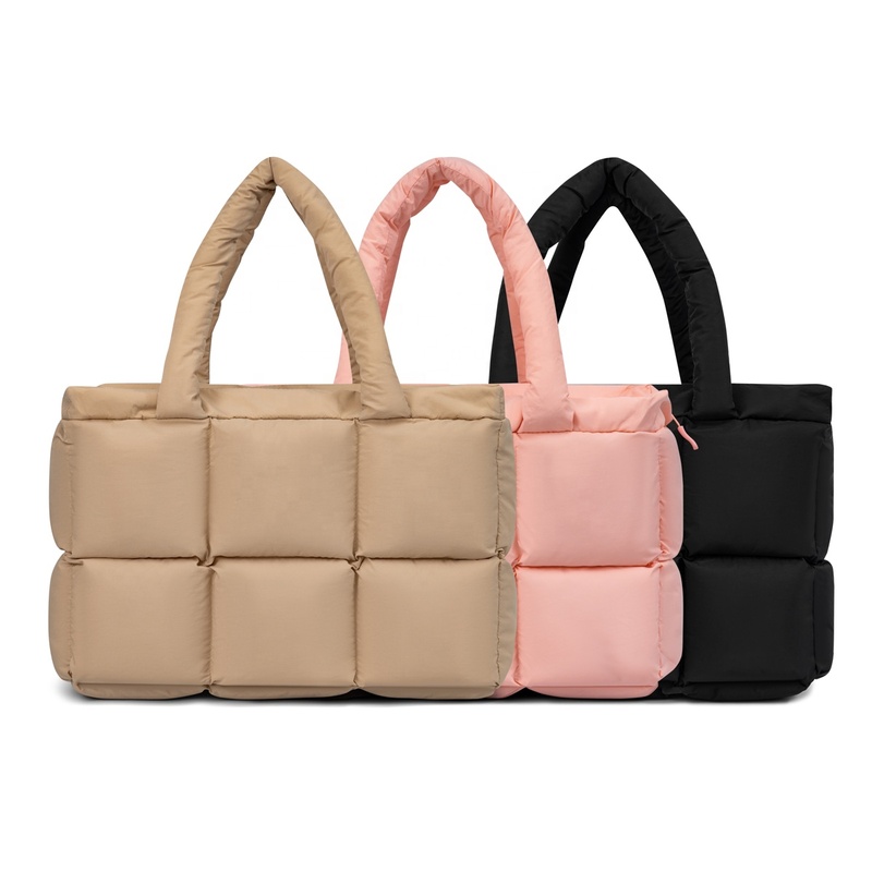 Quilted Puffer Tote Bag Crossbody for