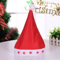 Cappello di Babbo Natale Luminoso a LED con Cinque Stelle, Cappello Natalizio Luminoso per Adulti, Decorazione per Feste, Vendita all'Ingrosso