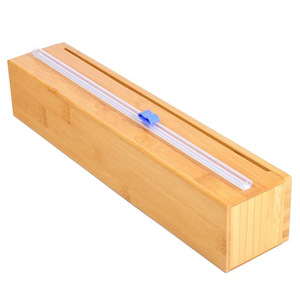 3 Cling Storage Bamboo Plastic Wrap And Aluminum Foil Dispenser Single Roll Bamboo Foil Dispenser For The Drawer