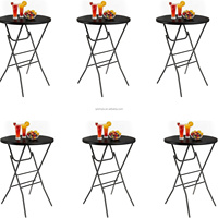 Table pliante ronde de 32 pouces, table pliante Rooster Tail, table en plastique portable avec cadre en métal et pieds verrouillables