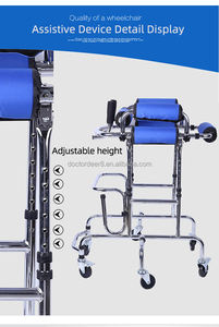 障害性片麻痺脳卒中患者のためのシートとブレーキウォーキングエイドを備えた高さ調節可能なローリングアップライトウォーカー - Product Image 6
