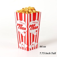 Anteng Custom 46 Oz Color Carnival Stripes Paper Popcorn Snack Cup Box Take Out Cajas de embalaje de chips de pollo frito
