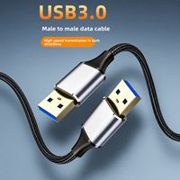 Câble d'extension de données USB 3.0 mâle-mâle, double tête pour boîtier de disque dur mobile, charge et connexion au refroidisseur d'ordinateur portable