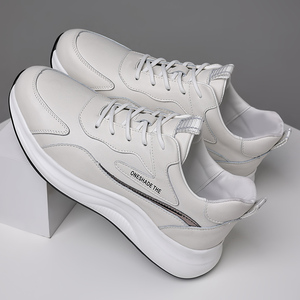 Zapatos Deportivos Casuales de Hombre, Estilo Moderno, de Caña Alta, con Capa Superior de Cuero Vacuno, para Todas las Temporadas, con Suela de Goma, Estilo para Caminar - Product Image 3