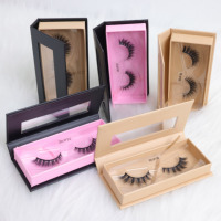 Faux cils personnalisés en boîte, cils individuels effet œil de chat 10-12mm, cils en vison synthétique, cils en bande complète, vente en gros
