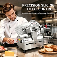 Nouvelle trancheuse à viande électrique semi-automatique professionnelle Welldone, haute efficacité, épaisseur réglable, lame en acier au carbone, garantie 1 an
