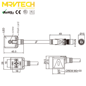 Conector Magnético de Doble Extremo Tipo DIN A a Conector M12 de 5 Pines con Cable Moldeado para Equipos Industriales - Product Image 6