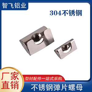 Zhifei Stainless Steel Spring Nuts M5 M6 M8 For 2020 3030 4040 Profiles Rear Mounted Polished Finish Metric Size - Product Image 5