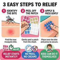 Patch anti-démangeaisons pour piqûres de moustiques, essentiels pour le camping et les voyages