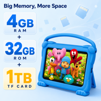 Tablette éducative pour enfants avec protection oculaire, 3000 mAh, processeur quadricœur, tablette d'apprentissage pour tout-petits, 7 pouces, Android 12, tablette pour enfants