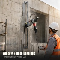 Machine de découpe électrique sur rail pour murs, Scie à anneau sans balais sur rail pour découpe de murs