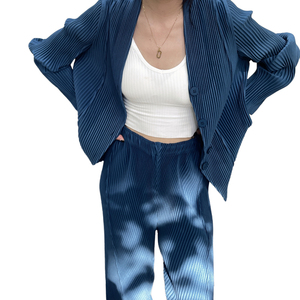 Supplier Women's Clothing Autumn Women's Summer 2 Piece Set Ladies Lounge Arrangement Casual <strong>Pleated</strong> Wide-leg <strong>Pants</strong> - Product Image 5
